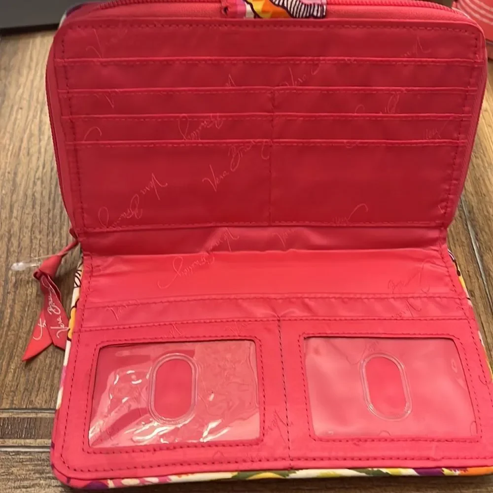 Vera Bradley Pink Floral Continental Wallet Clutch